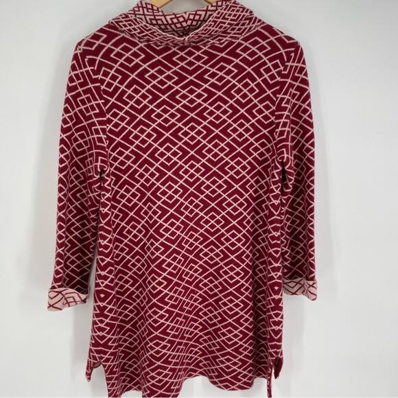 Anthropologie Moth Galena Sweater Geometric Alpaca & Viscose Cowl Neck Bohemian - Picture 3 of 9